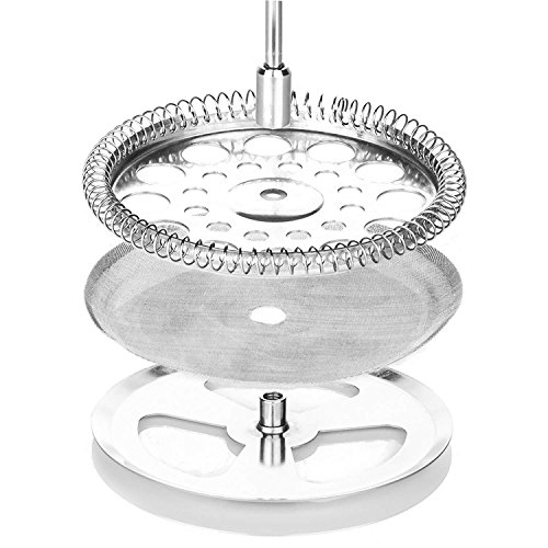 Bean Envy French Press Coffee Maker and Milk Frother Set 34 oz Glass