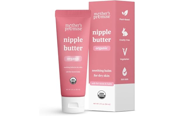 Organic Nipple Cream for Breastfeeding Mothers | Lanolin-Free Nipple Butter, Safe for Nursing Moms & Babies | No Need to Wash