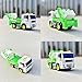 Recycle Trash Trucks Garbage Dump Truck Toys Friction Powered for Kids Vehicle for Boys with Lights and Sound 4 Wheels 1:20 Advanced Simulation Model-City Sanitation Series Green and White