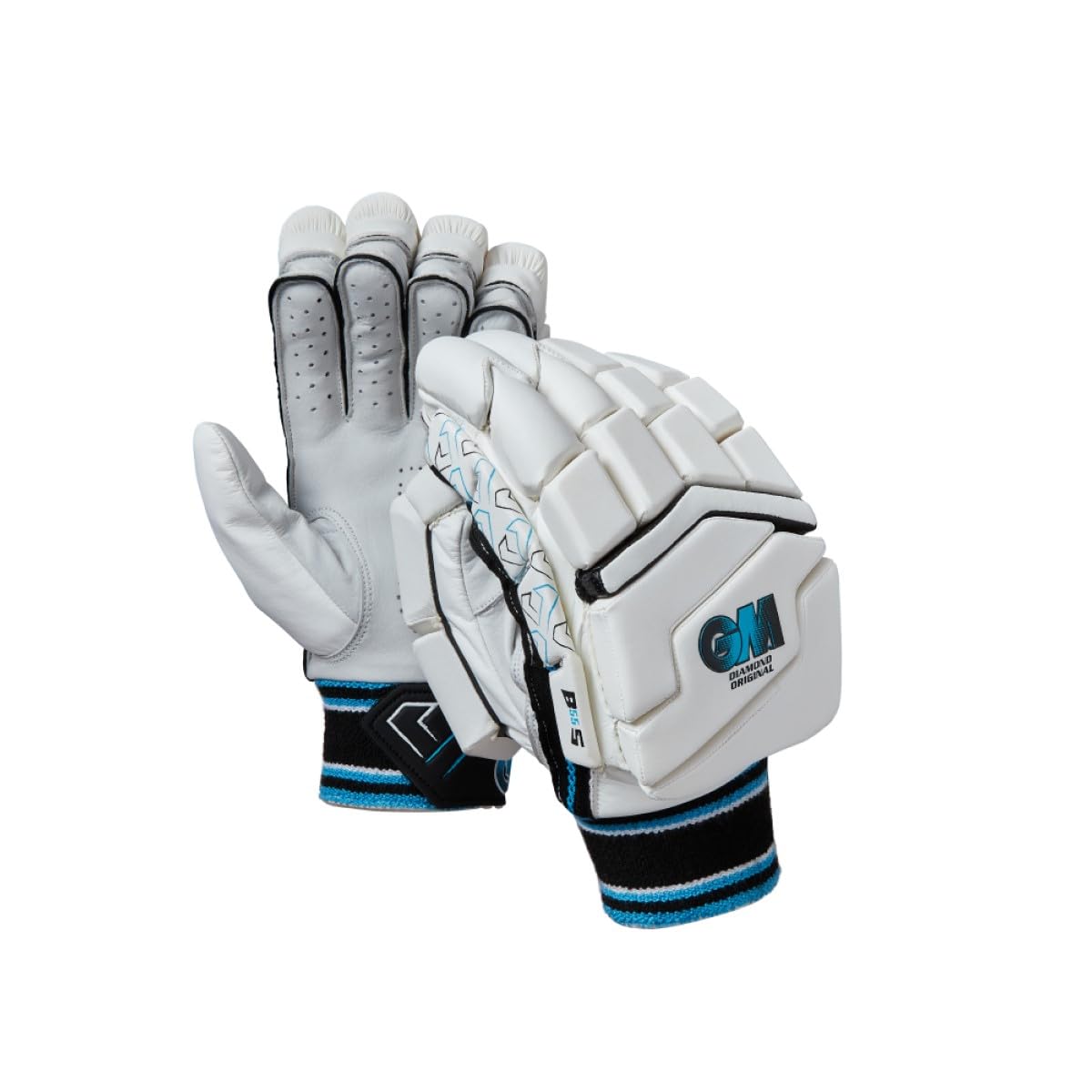 Gunn & Moore GM | Cricket Batting Gloves | Diamond Original | Engineered Offset Finger Splits | Calf Leather Palm | Adult Left Handed | Approx Weight per Pair 370 g