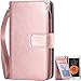 LG K10 Case, BENTOBEN LG Premier LTE L62VL L61AL Magnetic Wallet Flip Synthetic Leather Case Cover Credit Card Slots Holder Money Pocket Wristlet for LG K10 MS428 K428SG, Rose Gold