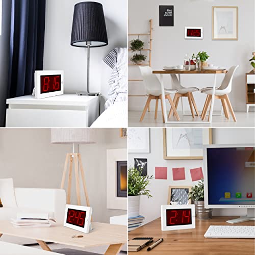 KWANWA Wall Clock, Digital Clock, 8" Extra Large Display, 3" Big LED