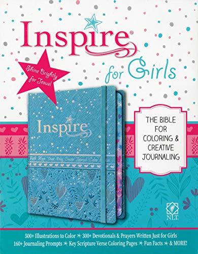 Tyndale NLT Inspire Bible for Girls (Hardcover LeatherLike, Metallic Blue): Journaling and Coloring Bible for Kids – Over 500 Scripture Illustrations to Color - Creative Bible Journal Tyndale NLT Inspire Bible for Girls (Hardcover LeatherLike, Metallic Blue): Journaling and Coloring Bible for Kids – Over 500 Scripture Illustrations to Color - Creative Bible Journal Imitation Leather