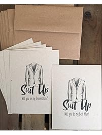 Suit Up - Set up 6 - Will you be my Groomsman - Best Man - Wedding Party Proposal - Eco Friendly