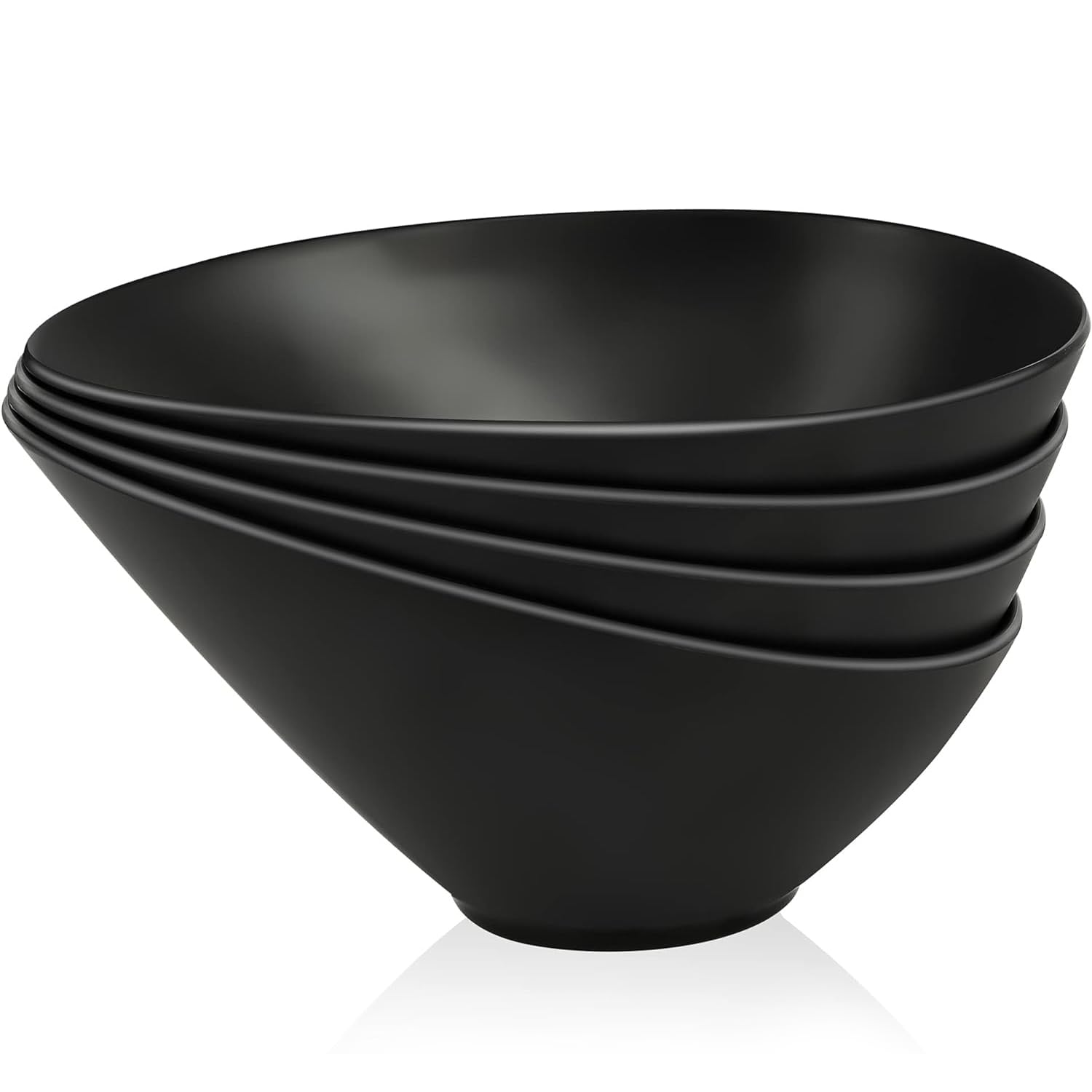 Photo 1 of 2PCS ONLY ----LOVYANXUE Bamboo Fiber Salad Bowls Compostable 33 Ounce Elegant Black Angled Bowls for Salad, Pasta, Soup, Prep, Ideal for Home and Restaurant (Black, 9.5Inch)