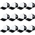 ZH 12 Pcs Sublimation Trucker Hats Blank Mesh Baseball Cap Polyester Bulk Mesh Trucker Hat for Men and Women