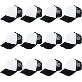 ZH 12 Pcs Sublimation Trucker Hats Blank Mesh Baseball Cap Polyester Bulk Mesh Trucker Hat for Men and Women