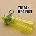 Bonison Sports Bottle Water with Flip Top Lid Leak Proof BPA Free Drinking Water Bottle for Travel Yoga Running Outdoor Cycling and Camping, 14 oz, Green