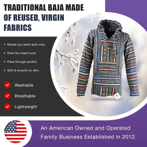 قیمت و خرید خنده دار Guy Mugs Premium Baja Hoodie Sweatshirt پیراهن کش ورزش  جرگه پانچو برند Funny Guy Mugs | مالتینا