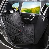 WINSEE Dog Seat Covers, Pet Car Seat Cover with Nonslip Backing, Hammock Convertible Waterproof & Scratch Proof, Machine Washable Backseat Cover for Cars Trucks and SUVs