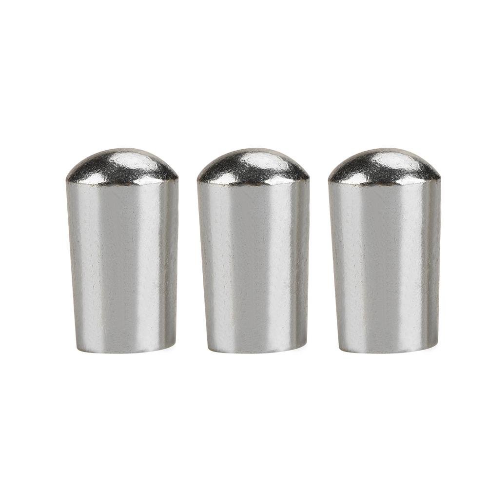 3Pcs Guitar Switch Tip, Copper 3 Way Toggle Switch Knob Tip Cap Copper Comaptible with LP EPI Electric Guitar (3.5mm-Silver)
