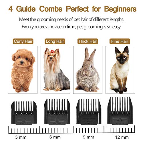 AONOKOY Dog Clippers Low Noise Dog Grooming Kit Rechargeable Cordless Electric Pet Shaver Professional Dog Hair Trimmer Set for Dogs Cats and Other Animals - Thumbnail 5