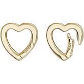 PH PandaHall 2pcs 925 Sterling Silver Spring Gate Rings, 0.6" Heart Necklace Clasps Closures Bail Clasp Circle Jewelry Connector Clasp Spring Clasps Connector for Jewelry Making, Golden