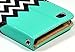 iPod Touch 4 Case, Bastex Heavy Duty Protective Top Teal Bottom Black and White Chevron Design Flip Wallet with Credit Card Holder for Apple iPod Touch 4