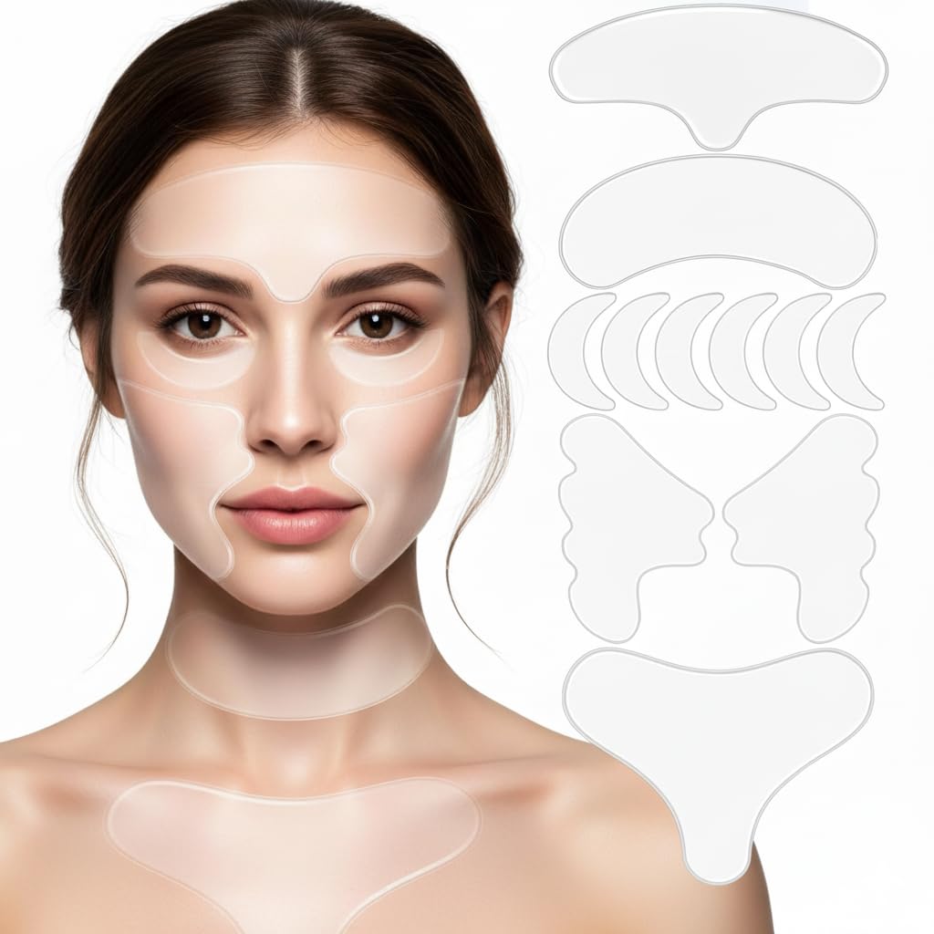 Photo 1 of 11 pcs Silicone Wrinkle Patches,Reusable Anti-Wrinkle Pads for Forehead, Frown Lines, Smile Lines, Neck & Chest – Overnight Fine Line Smoothing Treatment for Women