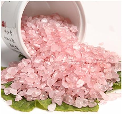 yanhongy Pink Small Tumbled Chips Crushed Stone Healing Reiki Crystal Jewelry Making Home (0.39 in) (100g Pink)