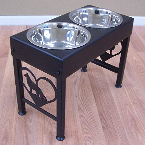 Elevated Dog Feeder Stand for German Shepherd Double Raised Stainless