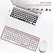 Wireless Keyboard and Mouse Combo, FENIFOX 2.4G USB Ergonomic Compact Whisper Quiet QWERTY for Mac iMac Windows PC Computer Laptop TV (Rose Gold)