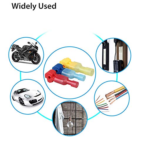 Sunshinehomely 60pcs Insulated 22-10 AWG T-Taps Quick Splice Wire Terminal Connectors Combo Kit
