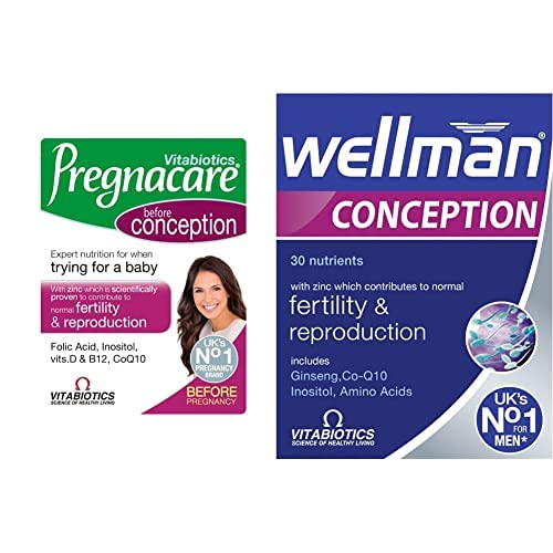 Vitabiotics Pregnacare Conception, 30 Tablets and Wellman Conception, 30 Tablets Bundle
