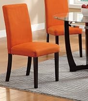 Dining Chair in Tangerine Finish by Poundex (Set of 2)