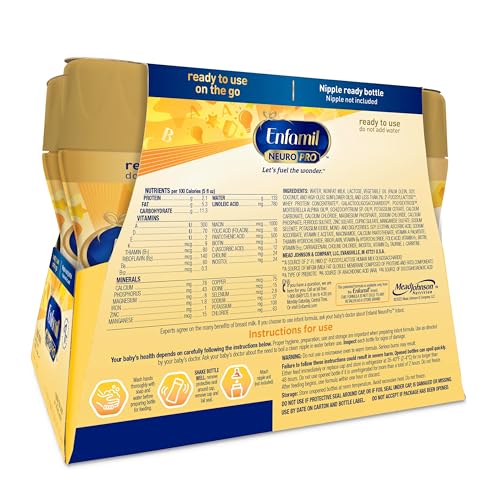 ENFAMIL NEUROPRO BABY FORMULA, MFGM* 5-YEAR BENEFIT, EXPERT-RECOMMENDED BRAIN-BUILDING OMEGA-3 DHA, EXCLUSIVE IMMUNE SUPPORTING HUMO6 BLEND, READY-TO-FEED INFANT FORMULA, LIQUID, 8 FL OZ (6 COUNT)