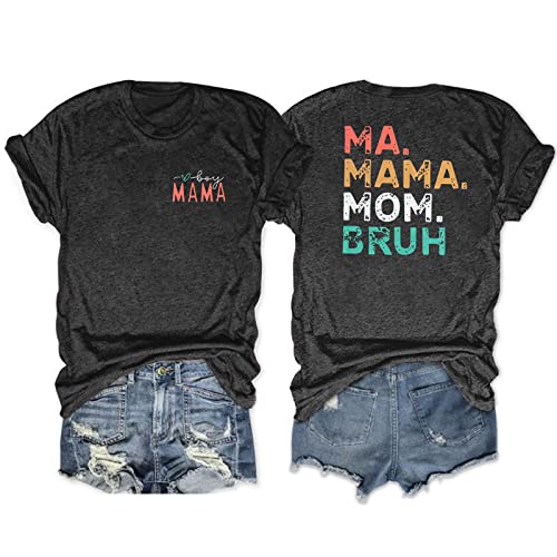 Boy Mom Shirts for Women Ma Mama Mom Bruh Shirt Cute Boy Mama T Shirt at Amazon