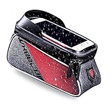 Damial Bicycle Frame Bag, 6.0 inch Touch Screen Mobile Phone Bag, Waterproof Bike Front Tube Handlebar Bag, Bikes Accessories.
