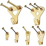 Picture Hangers, Coologin 120 Pieces Professional Photo Frame Hooks, Heavy Duty Picture Hanging Kit with Nails for Wall Mounting, Holds 10-100 lbs,Golden
