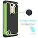 LG K7 Case, LG Tribute 5 Case, LG Treasure Cover Accessories - OEAGO Shock-Absorption Dual Layer Defender Protective Case Cover For LG K7 / LG Tribute 5 / LG Treasure LTE - Green