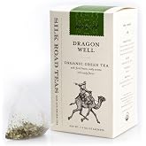 Silk Road Teas, Longjing Dragon Well Organic Green Tea, Wok-Fired Leaves, Toasty Flavors, 15 Tea Bags