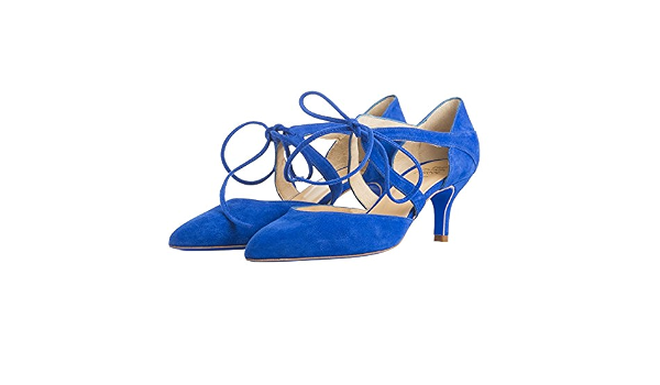 THE PINK HEEL - Stiletto bajo en Ante Azul Klein - Azul Klein, 41 :  Amazon.es: Zapatos y complementos