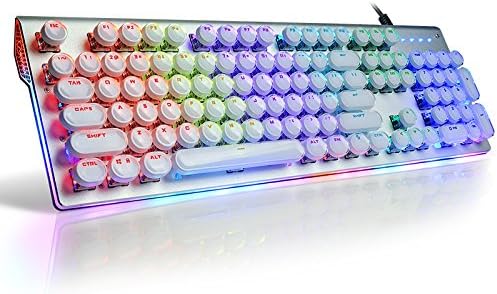 Eonyea Retro USB Typewriter Inspired Mechanical Keyboard For Gaming Office Cool