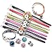 Soleebee Multicolor Adjustable Alloy Leather Beads Snap Button Bracelet Fit 18mm Charms (Pack of 15)