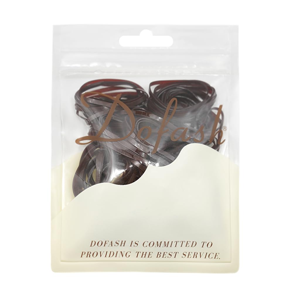 Dofash 2 * 50MM No Damage Small Elastic Hair Ties Rubber Bands for Hair Elastic Hair Bands Hair Rubber Bands Hair Elastics for Women's Hair - 200pcs(Brown)