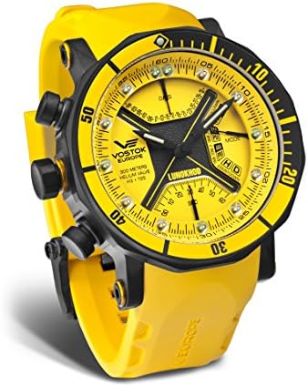 Vostok Europe Lunokhod 2 Chronograph Multi-Function Dive Watch Tritium Yellow and Black TM3603/6204205