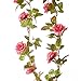 Felice Arts 2 Pack 11 Heads 7.2 Ft/pc Artificial Silk Fake Flowers Autumn Rose Vine Realistic Hanging Silk Rose Plants Wedding Home Party Arch Decor