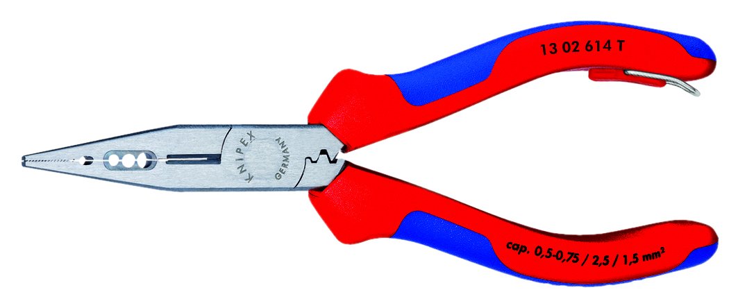 Knipex Tools 13 02 614 T BKA 6 1/4" 4 in 1 Electricians' Pliers with Tethered Attachment-Comfort Grip