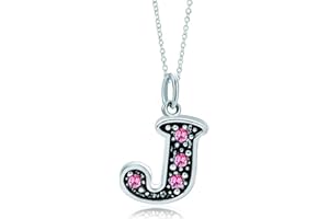 LovelyJewelry Pink Letter A-Z Alphabet Initial Charms Bead Necklace Pendant