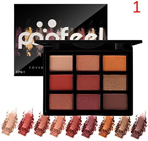 Yeaphy 9 Color Eyeshadow Palette with Mirror,Professional makeup powder palette