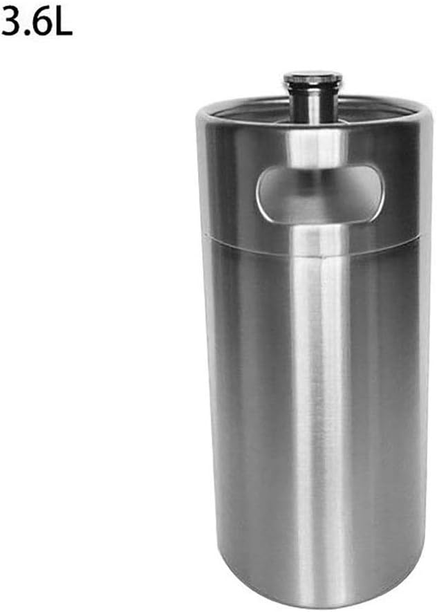 shoppingba Large Capacity Stainless Steel Outdoor Beer Wine Keg Bucket Barrel - Silver 3.6L