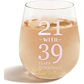 60th Birthday Gifts for Women – Wine Glasses 15oz, 60th Birthday Decorations for Women, Funny Birthday Gift Ideas, Happy Celebration Party Supplies, Unique 60 Year Old Presents (Light pink)