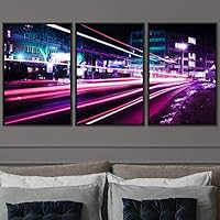 3 Piece Framed Canvas Wall Art Colorful Industrial Lights Canvas Prints Home Artwork Decoration for Living Room,Bedroom - 16