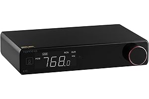 KGUSS Topping E70 DAC Preamp Audio Decoder- ES9028PRO Bluetooth5.1 LDAC Hi-Res XU316 32Bit/768kHz DSD512 BT/USB/Coax/Opt Inputs RCA/XLR HiFi Stereo Digital-to-Analog-Convertor (Black)