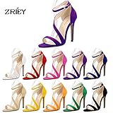 ZriEy Women's Ladies Strappy Thin High Heel Sandals Ankle Strap Cuff Peep Toe Shoes Sexy Comfortable Elegant
