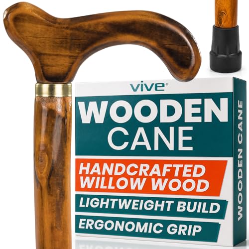 Vive Wooden Walking Stick Cane