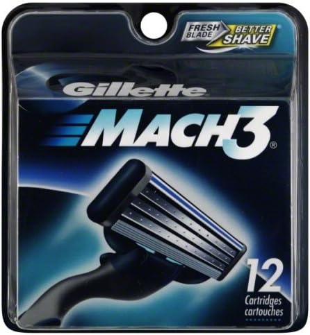 WallEc(TM) Gillette Mach 3 Mach3 12 Cartridges Refill Razor Blades Blade 3 Pack