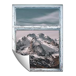 Wall Paper Small Wall Mural Snowscape Out of The Window Wall Art Removable Wall Decoration for Bedroom Living Room - 24x32 inches
