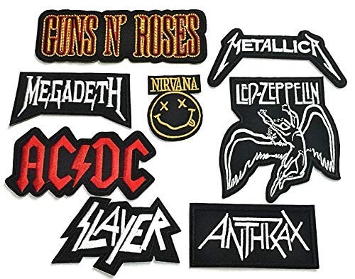 Set Patch of Iron on Patches#16,Guns n Roses Rock Band Patch,AC DC ACDC Patch,Led Zeppelin Patch,Metallica Patch,Nirvana Patch,Slayer Patch,Megadeth Patch,Anthrax Heavy Metal by BossBee (Best Heavy Metal Sites)