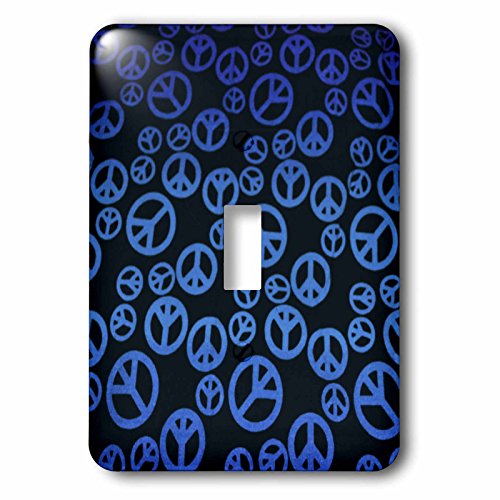 3dRose LLC lsp_60838_1 A Bunch Of Different Blue Peace Signs Single Toggle Swit…